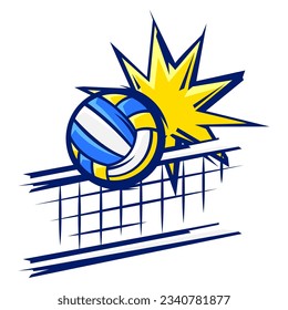 Volleyball ball illustration. Sport club item or symbol.