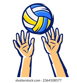 Volleyball ball illustration. Sport club item or symbol.