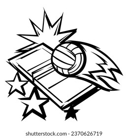 Volleyball ball illustration. Sport club item or symbol.