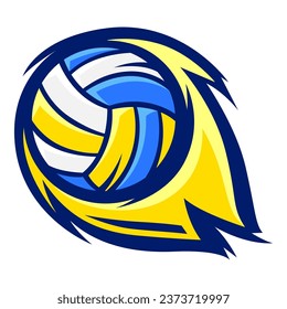 Volleyball ball illustration. Sport club item or symbol.