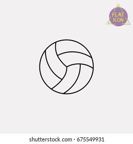 volleyball ball line icon