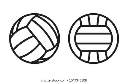 Volleyball ball line icons