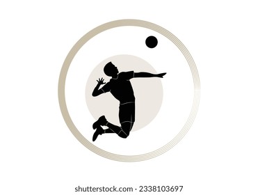 volleyball ball logo volleyball ball logo vector illustration volleyball player silhouette abstractvector illustration volleyball player silhouette abstract