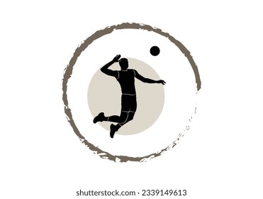 volleyball ball logo volleyball ball logo vector illustration volleyball player silhouette abstractvector illustration volleyball player silhouette abstract