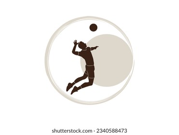 logotipo de voleibol de voleibol logo de voleibol ilustración vectorial de voleibol reproductor de silueta abstracto ilustración de vóley jugador de voleibol silueta abstracto