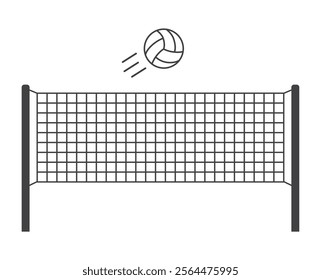 volleyball ball and net sports game icon