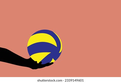 volleyball ball on the field vector illustration volleyball player silhouette abstract