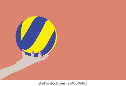 volleyball ball on the field vector illustration volleyball player silhouette abstract