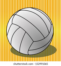 volleyball ball on special yellow lines background