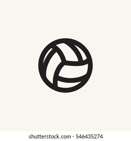 Volleyball Ball Outline Simple Vector Icon