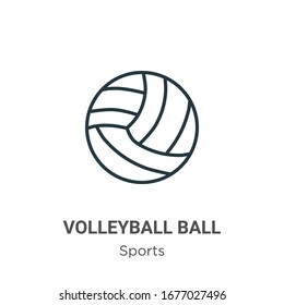 Volleyball ball outline vector icon. Thin line black volleyball ball icon, flat vector simple element illustration from editable sports concept isolated stroke on white background