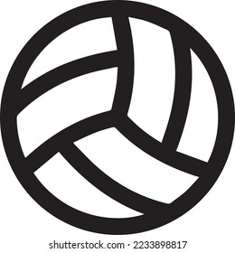 Volleyball Ball Outline Vector Icon
