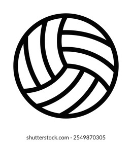 Ilustração vetor contorno de bola de voleibol. Traçado editável.