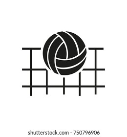 Volleyball ball over net icon