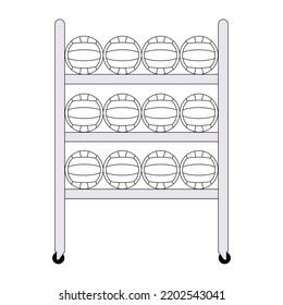 Volleyball ball rack pictogram vector illustration.
