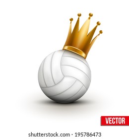 Volleyball ball with royal crown. 
