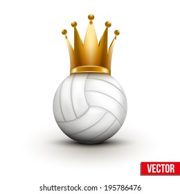 Volleyball ball with royal crown. 