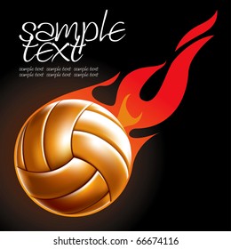 Volleyball Ball Set 4 Fire Ball Vector Drawing