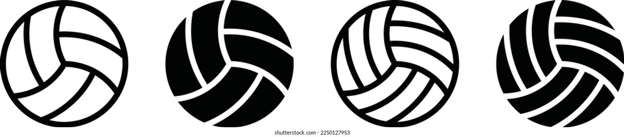Volleyball ball set icon, vector illustration
