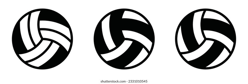 Volleyball ball set icon, vector illustration