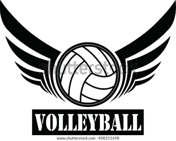 Volleyball Ball Sign Wing Stock Vector (Royalty Free) 408251698