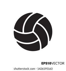 Volleyball ball solid black icon. Glyph symbol of sports and equipment. Ball game flat vector illustration.