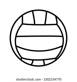 Volleyball ball solid black icon. Ballgame flat vector illustration on white background .