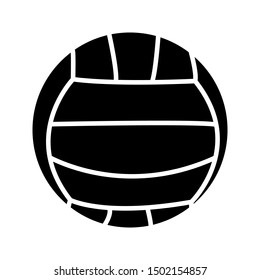 Volleyball ball solid black icon. Ballgame flat vector illustration on white background .