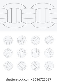 Volleyball Ball Spinning Frame Sequence and Texture Vector