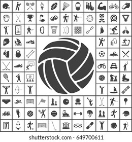 Volleyball ball. Sport set of icons