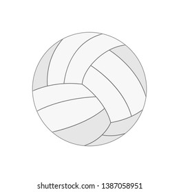 volleyball ball. Sports equipment for team game vector illustration. Leather ball for beach volleyball or water polo. Outdoors leisure and activity