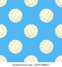 Volleyball ball. For sports themes, outdoor games and team activity concepts. Seamless pattern for textile, wrapping paper, background.