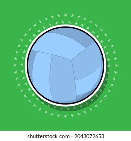 Volleyball-Aufkleber, Einzelobjekt. Vektorgrafik.