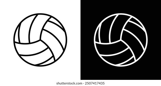 Volleyball ball thin line vector icon set.