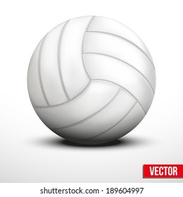 Volleyball ball in traditional one color on white background. Vector realistic Illustration isolated on white background. 