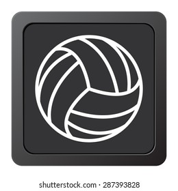 volleyball ball - vector icon on a grey button