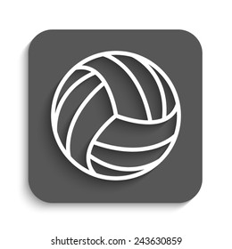 volleyball ball - vector icon with shadow on a grey button