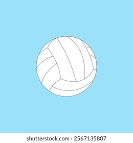 Volleyball ball vector illustration isolated on blue background. Beach sports game equipment