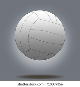 Volleyball ball vector illustration with shadow below