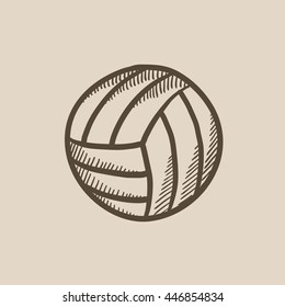 Volleyball ball vector sketch icon isolated on background. Hand drawn Volleyball ball icon. Volleyball ball sketch icon for infographic, website or app.