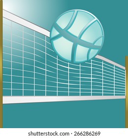 Volleyball Ball Wavy Volleyball Net Wooden Stock Vector (Royalty Free ...