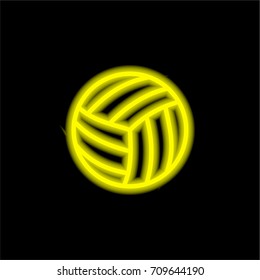 Volleyball Ball yellow glowing neon ui ux icon. Glowing sign logo vector