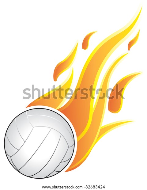 Volleyball Balls Flames On White Background Stock Vector (Royalty Free ...