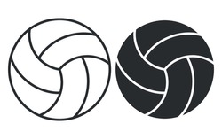 Volleyball Balls Flat Icons Set. Vector Illustration. Eps 10.