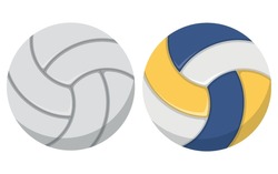 Volleyball Balls Flat Icons Set. Vector Illustration. Eps 10.