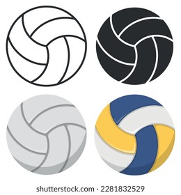 Volleyball Balls flat icons set. Vector illustration. Eps 10.