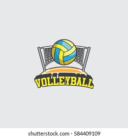 Volleyball Beach Logo Vector Illustration Stock Vector (Royalty Free ...