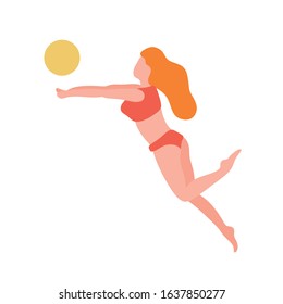 volleyball beach player under passing with two hands illustration vector 