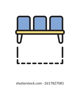 Volleyball Bench Icon Vector Illustration