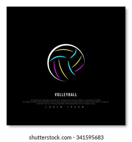 Volleyball Black Freehand Sketch Graphic Design Vector Illustration EPS10
